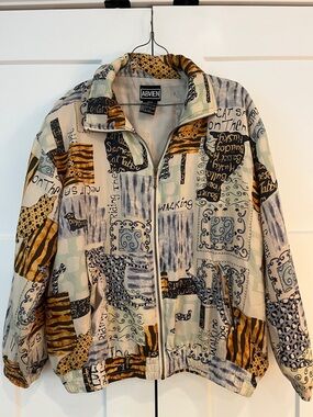 Vintage 100% Silk Bomber Jacket. ABVIEN 1980s .